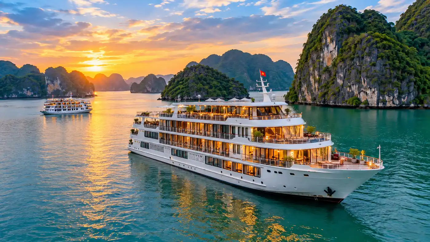 Crocieredi lusso nella Baia di Halong: navi a 5 stelle e cabine di lusso
